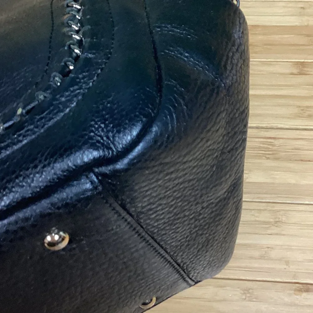 Charles David Black Leather Bag w/ Chain